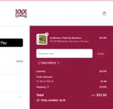 1001 Canvas coupon verification screenshot