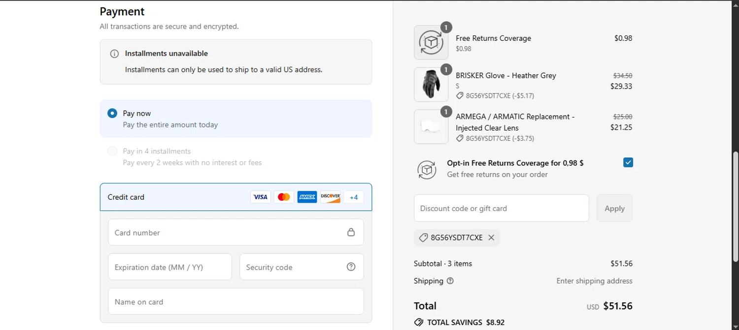 100 Percent discount code screenshot showing code 8G56YSDT7CXE applied at 100 Percent checkout page. Uploaded by SimplyCodes community member noworries on Aug 4, 2025