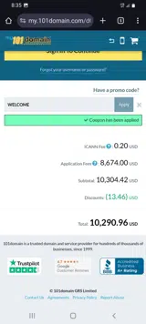 WELCOME coupon verification screenshot