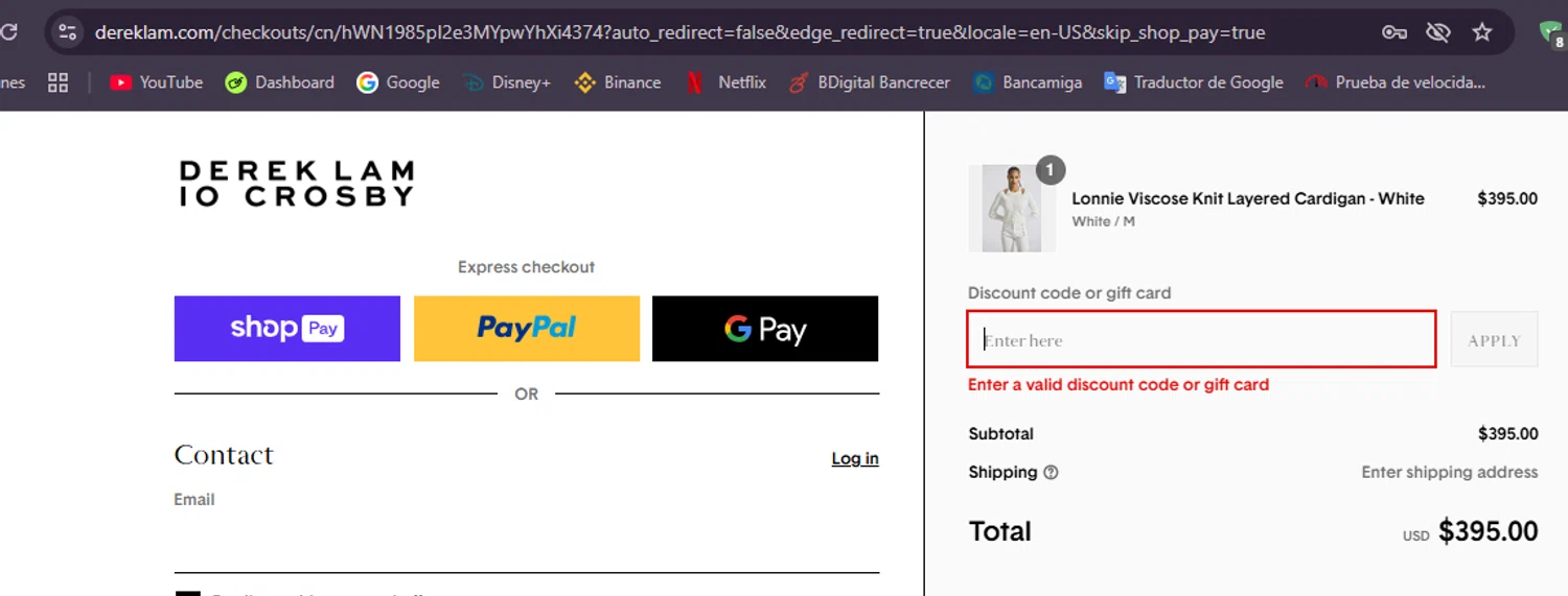 Derek Lam promo code screenshot showing code SUMMERNOW applied at Derek Lam checkout page. Uploaded by SimplyCodes community member Mulan5674851292422 on Jul 28, 2025