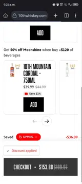 SIPPING coupon verification screenshot