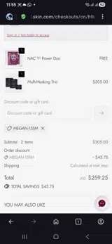 MEGAN-15SM coupon verification screenshot