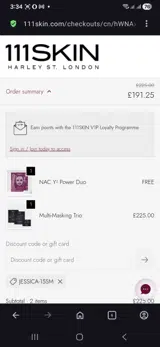 JESSICA-15SM coupon verification screenshot
