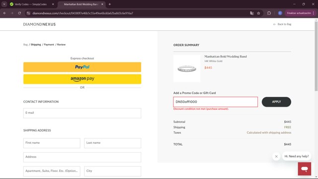 12Fifteen checkout page showing 12Fifteen discount code box | Screenshot taken by SimplyCodes community member on Oct 25, 2024