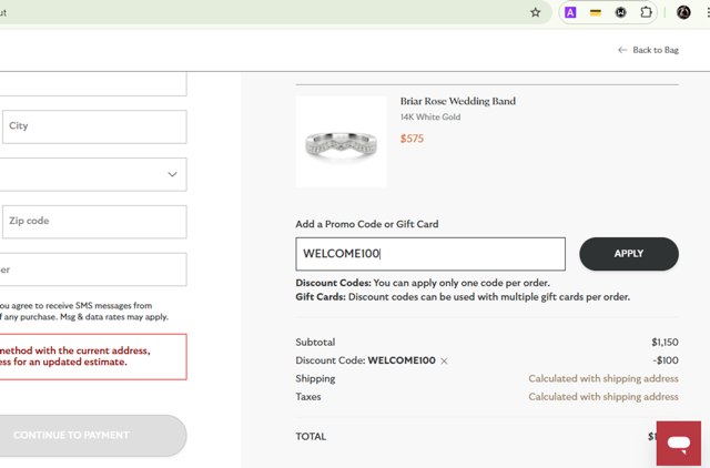 12Fifteen checkout page showing 12Fifteen discount code box | Screenshot taken by SimplyCodes community member on Jan 9, 2025