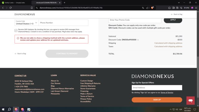 12Fifteen checkout page showing 12Fifteen discount code box | Screenshot taken by SimplyCodes community member on Jan 8, 2025