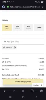 TwelVe12 coupon verification screenshot