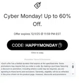 HAPPYMONDAY coupon verification screenshot