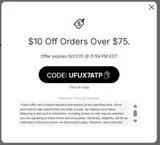 UFUX7ATP coupon verification screenshot