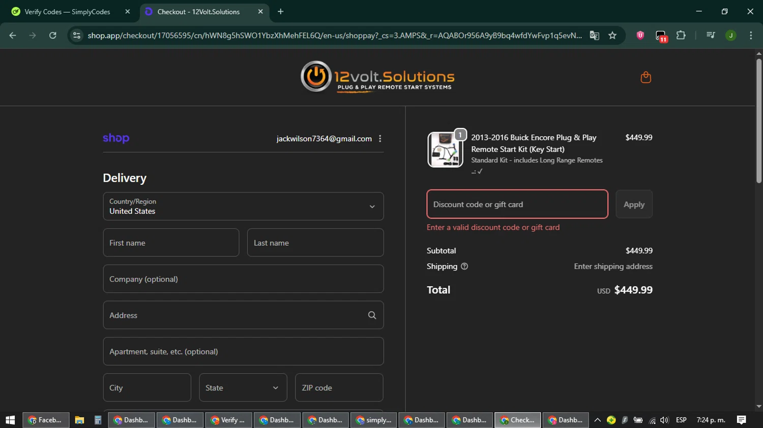 12Volt.Solutions promo code screenshot showing code Labor24 applied at 12Volt.Solutions checkout page. Uploaded by SimplyCodes community member ShieldFinder369 on Feb 11, 2026