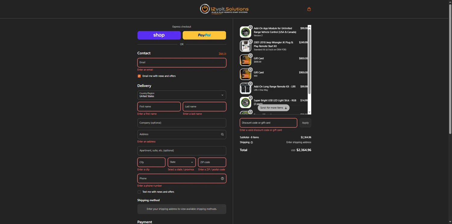 12Volt.Solutions promo code screenshot showing code SPRING15 applied at 12Volt.Solutions checkout page. Uploaded by SimplyCodes community member TokenNavigator3088 on Feb 11, 2026
