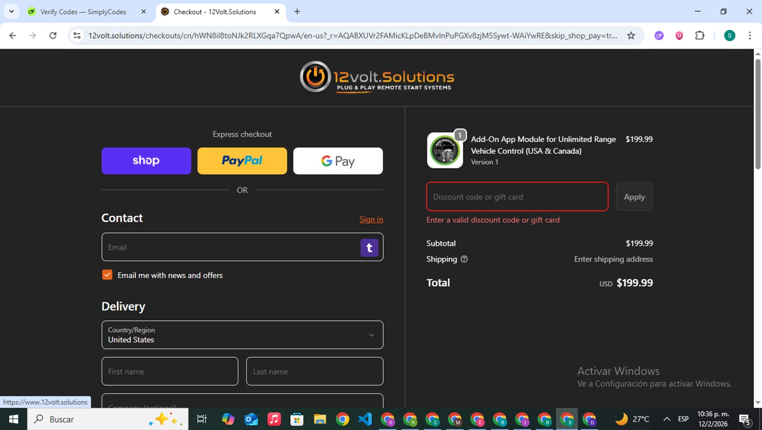 12Volt.Solutions promo code screenshot showing code FREEDOM applied at 12Volt.Solutions checkout page. Uploaded by SimplyCodes community member VictoriousPilot5281 on Feb 13, 2026