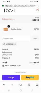 SAVEMORE coupon verification screenshot