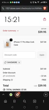 SAVEMORE coupon verification screenshot