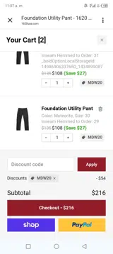 Mdw20 coupon verification screenshot