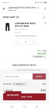 Gearup15 coupon verification screenshot