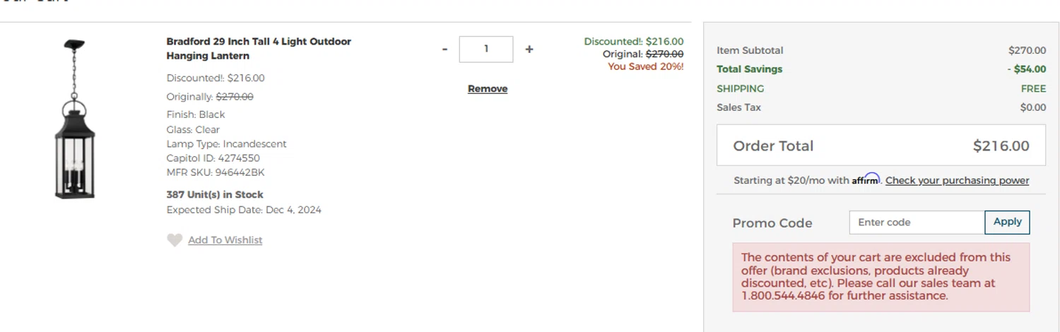 how to use 1800Lighting coupons