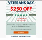 SALUTE coupon verification screenshot