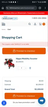 GAZELLE coupon verification screenshot