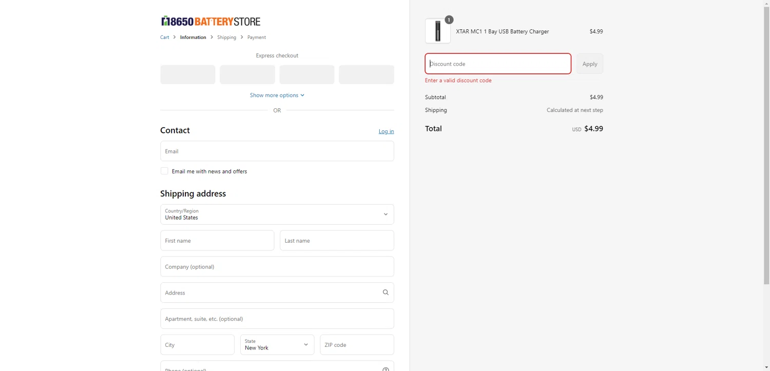 18650 Battery Store discount code screenshot showing code EARTH15 applied at 18650 Battery Store checkout page. Uploaded by SimplyCodes community member DiscountWarden480 on May 2, 2025