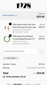 WELCOME coupon verification screenshot