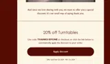 THANKS1BYONE coupon verification screenshot