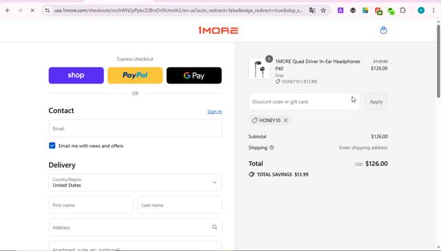 1More checkout page showing 1More promo code box | Screenshot taken by SimplyCodes community member on Sep 14, 2025