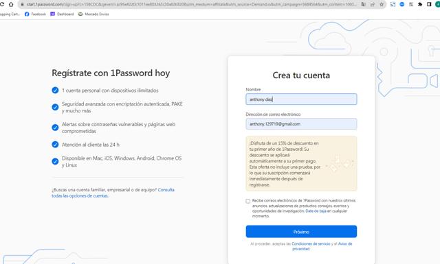 1Password checkout page showing 1Password coupon code box | Screenshot taken by SimplyCodes community member on Nov 28, 2023