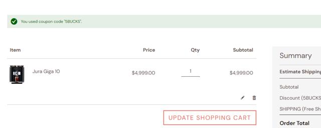 1st In Coffee checkout page showing 1st In Coffee promo code box | Screenshot taken by SimplyCodes community member on Nov 28, 2024