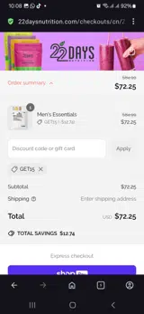 Get15 coupon verification screenshot
