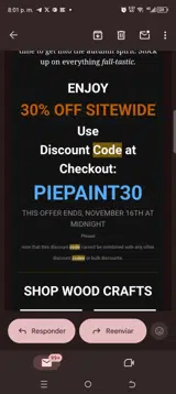 PIEPAINT30 coupon verification screenshot