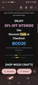 Boo30 coupon verification screenshot