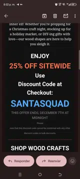 SANTASQUAD coupon verification screenshot