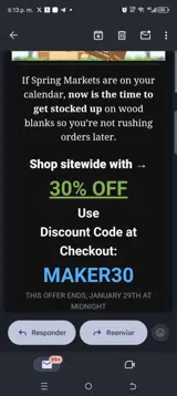 Maker30 coupon verification screenshot