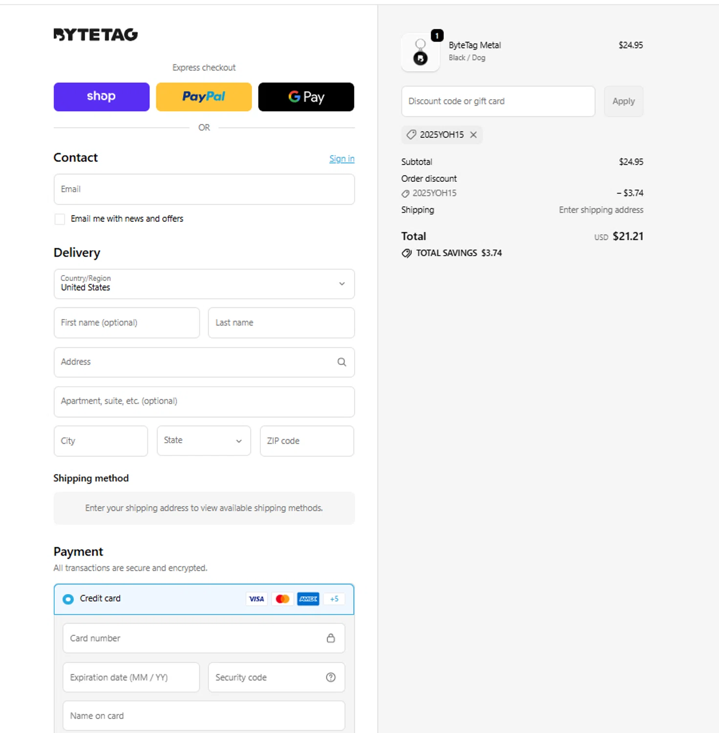 24PetWatch promo code screenshot showing code 2025YOH15 applied at 24PetWatch checkout page. Uploaded by SimplyCodes community member reggiesmith on Jan 25, 2026