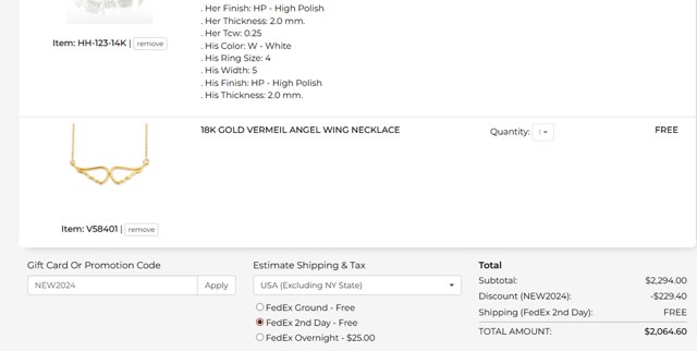 25Karats checkout page showing 25Karats promo code box | Screenshot taken by SimplyCodes community member on Jul 23, 2025