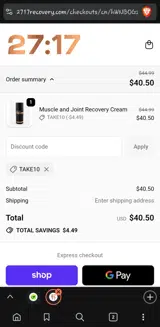 TAKE10 coupon verification screenshot