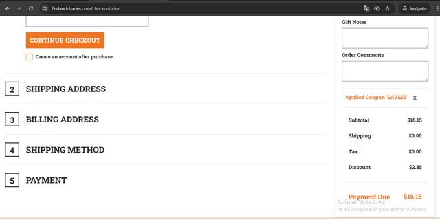 2nd & Charles checkout page showing 2nd & Charles promo code box | Screenshot taken by SimplyCodes community member on Aug 16, 2025