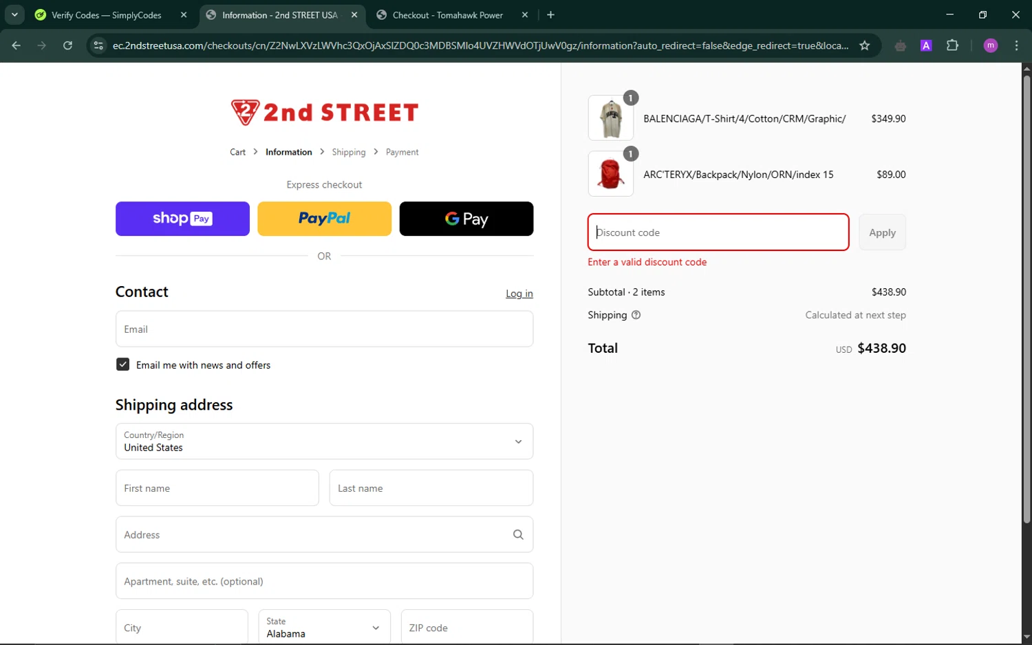 2nd STREET USA promo code screenshot showing code thxmom applied at 2nd STREET USA checkout page. Uploaded by SimplyCodes community member TokenChaser4876 on May 16, 2025