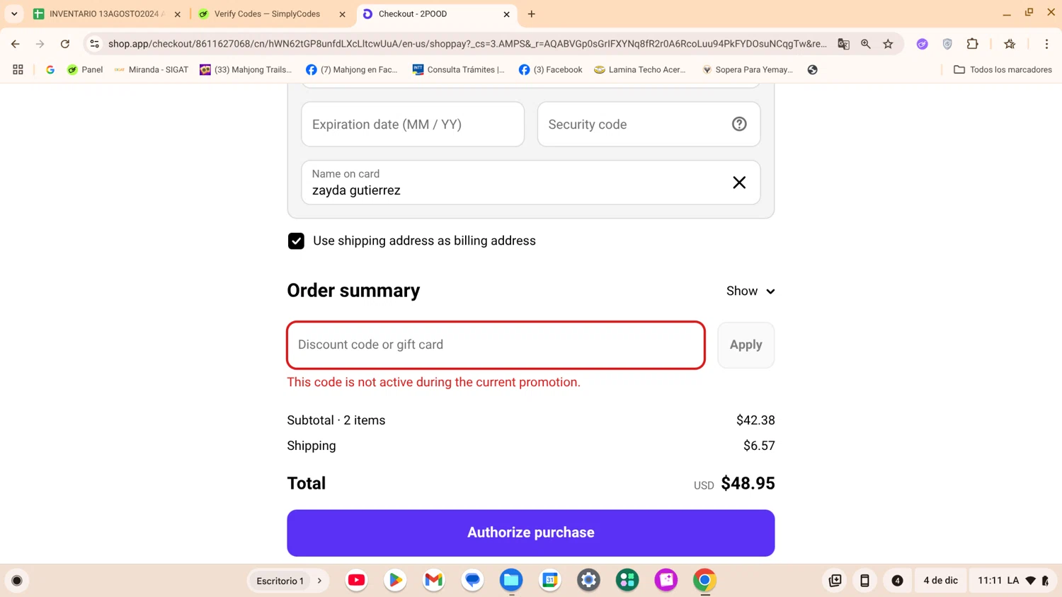 2POOD Performance promo code screenshot showing code 2POODLOVESFIRELEOMIL applied at 2POOD Performance checkout page. Uploaded by SimplyCodes community member ShrewdExpert7367 on Dec 4, 2025