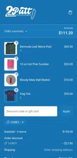 Corey coupon verification screenshot
