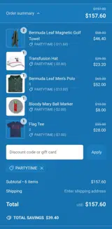 PARTYTIME coupon verification screenshot