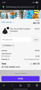 5FORYOU coupon verification screenshot