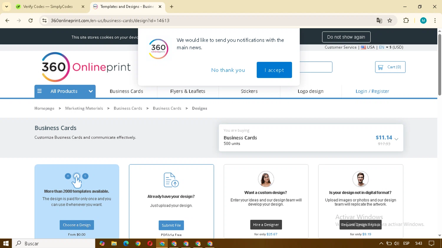 360onlineprint coupon code screenshot showing code CO421 applied at 360onlineprint checkout page. Uploaded by SimplyCodes community member Micell on Aug 23, 2025