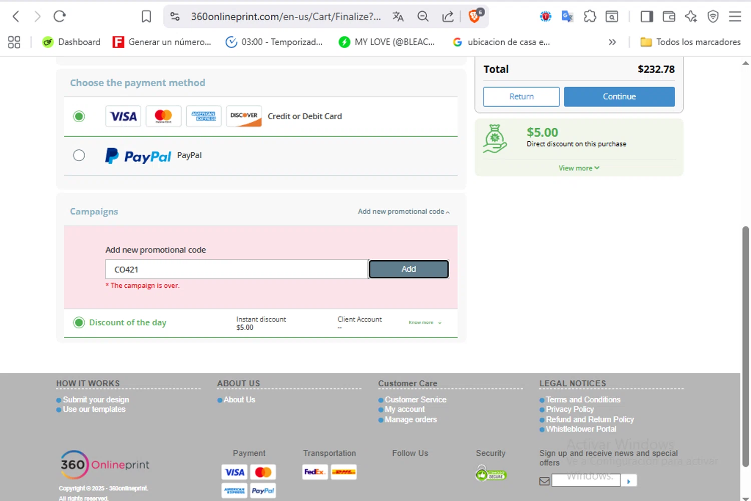 360onlineprint coupon code screenshot showing code CO421 applied at 360onlineprint checkout page. Uploaded by SimplyCodes community member VoucherFalcon3942 on Aug 23, 2025