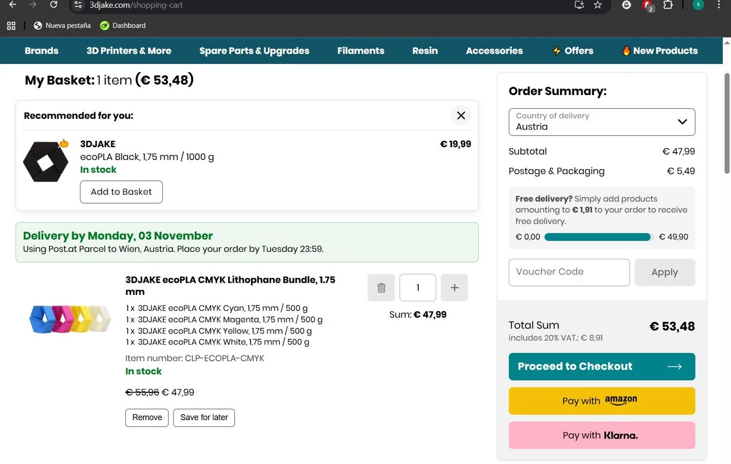 3DJAKE promo code screenshot showing code EASTERPREP-25 applied at 3DJAKE checkout page. Uploaded by SimplyCodes community member lizimerz on Oct 28, 2025