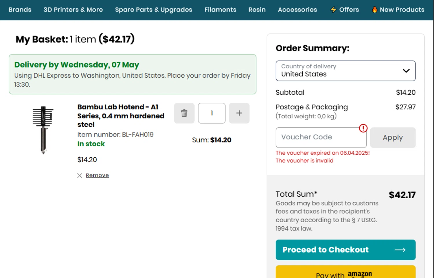 3DJAKE promo code screenshot showing code welcome10 applied at 3DJAKE checkout page. Uploaded by SimplyCodes community member SwiftTracker8156 on May 1, 2025