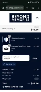 BM-TOYA coupon verification screenshot