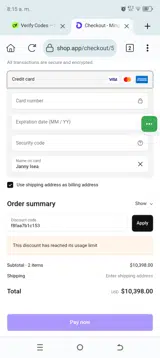 f8faa7b1c153 coupon verification screenshot