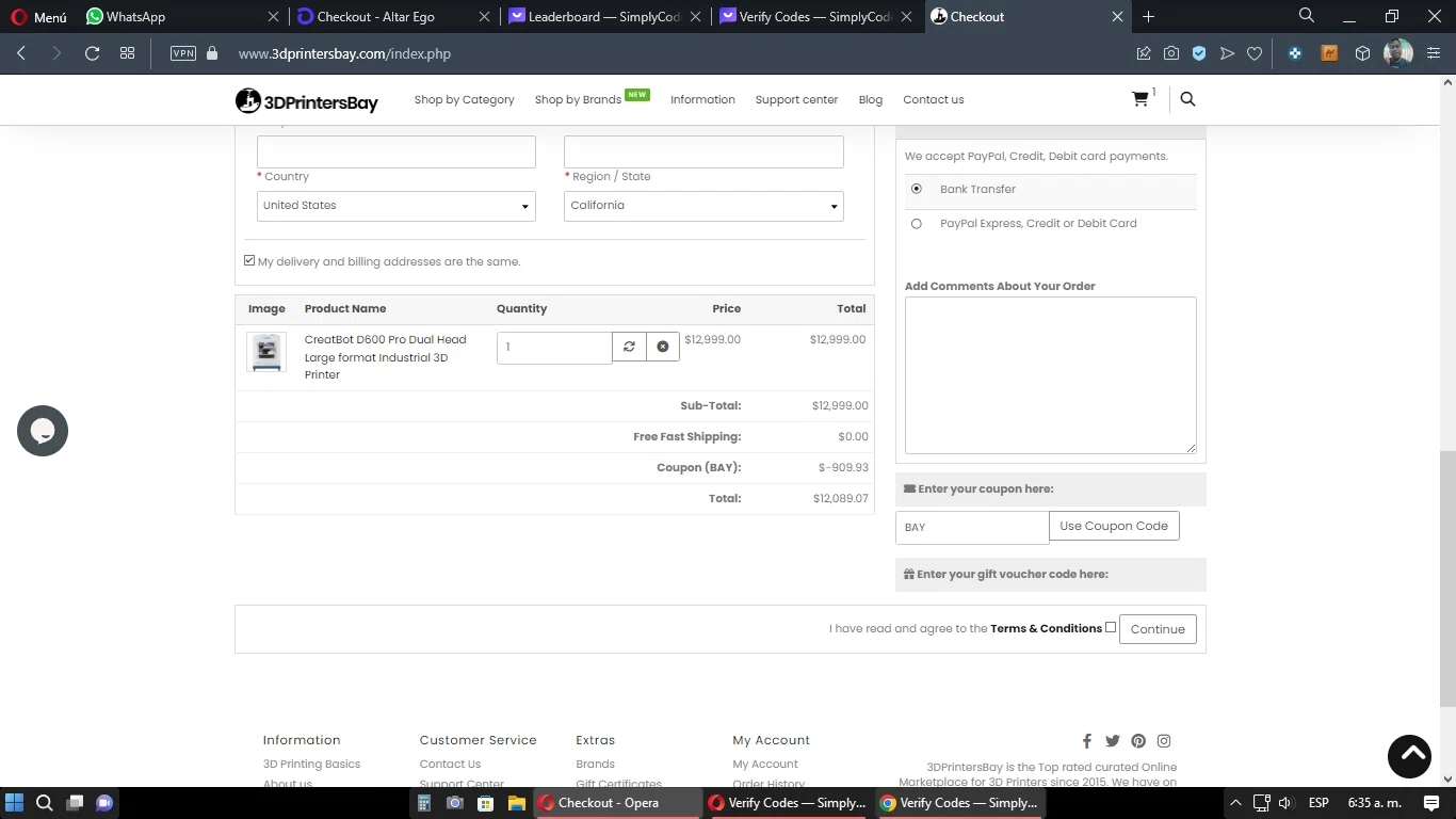 how to use 3dprintersbay coupons